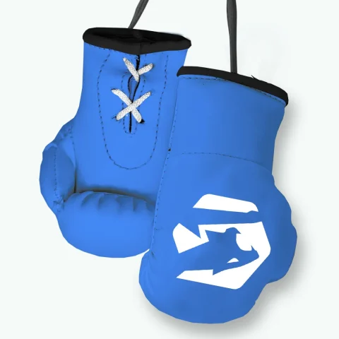 matte blue mini boxing gloves