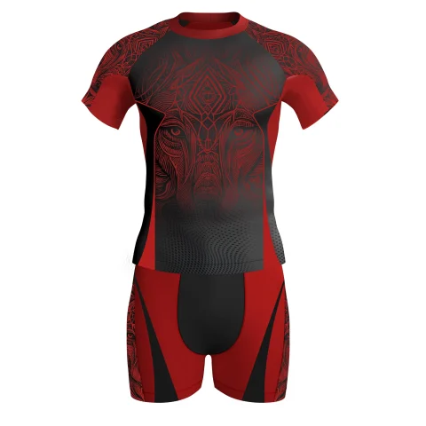 Sublimated Black BJJ Short Sleeve Rashguard